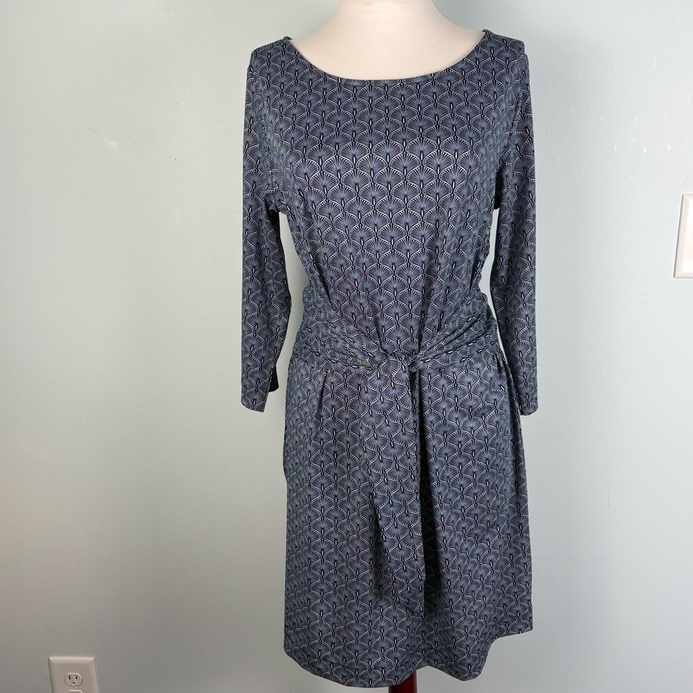 Blue and White Art Deco Pamela Dress